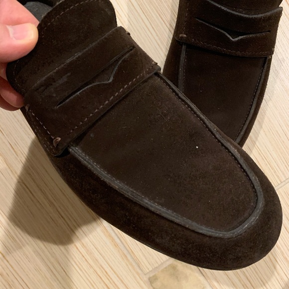 Ferragamo Brown Suede Leather Loafers - Picture 2 of 8